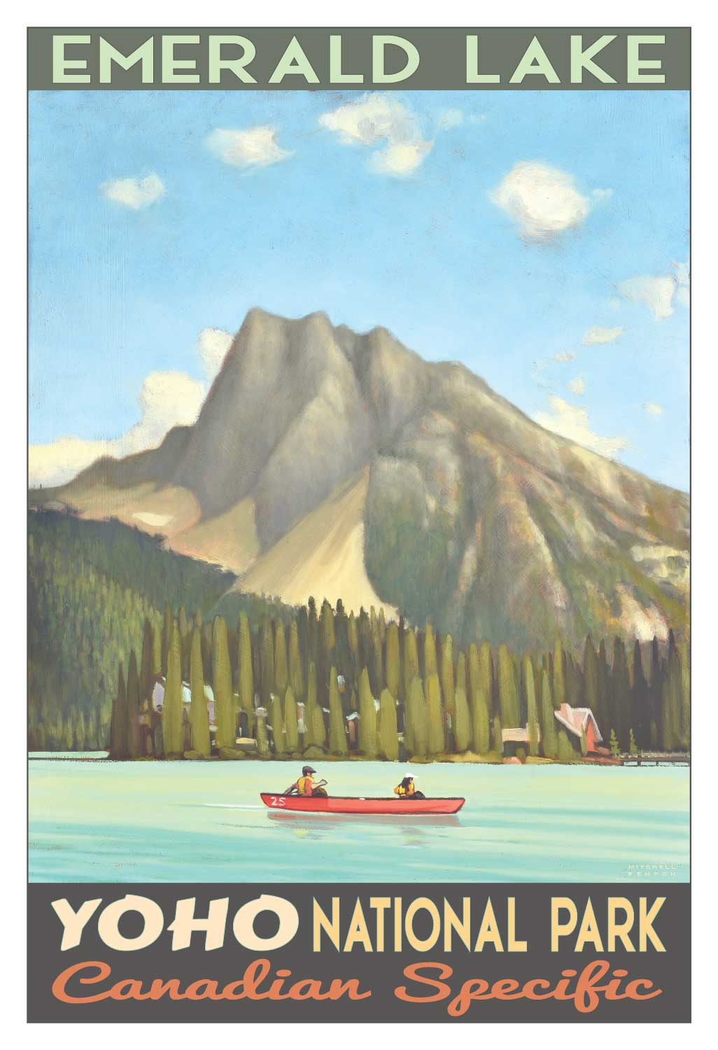 Emerald Lake Mount Burgess - Yoho National Park Poster