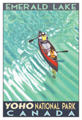 Poster of a canoe on Emerald Lake in Yoho National Park, Canada.