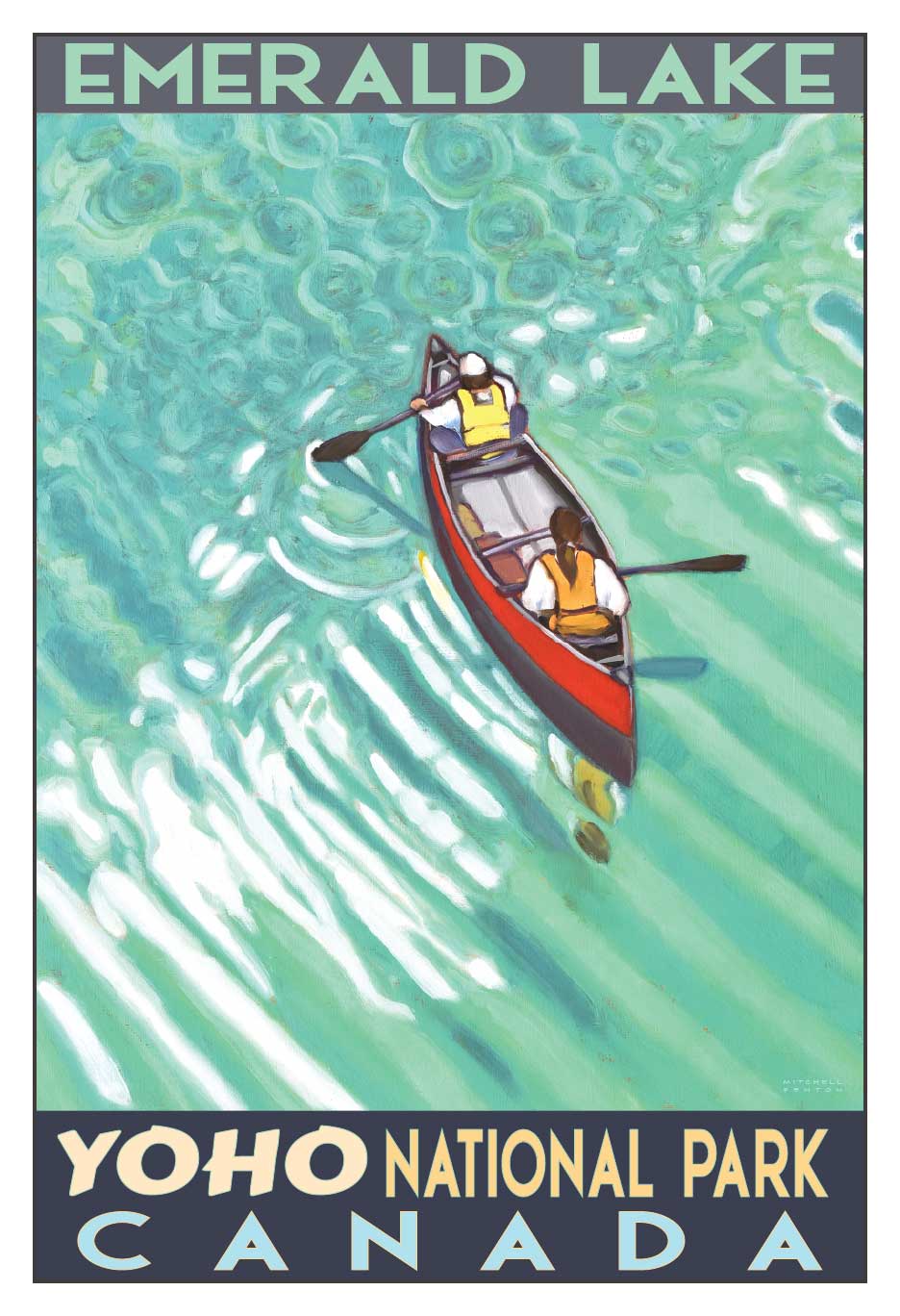Poster of a canoe on Emerald Lake in Yoho National Park, Canada.