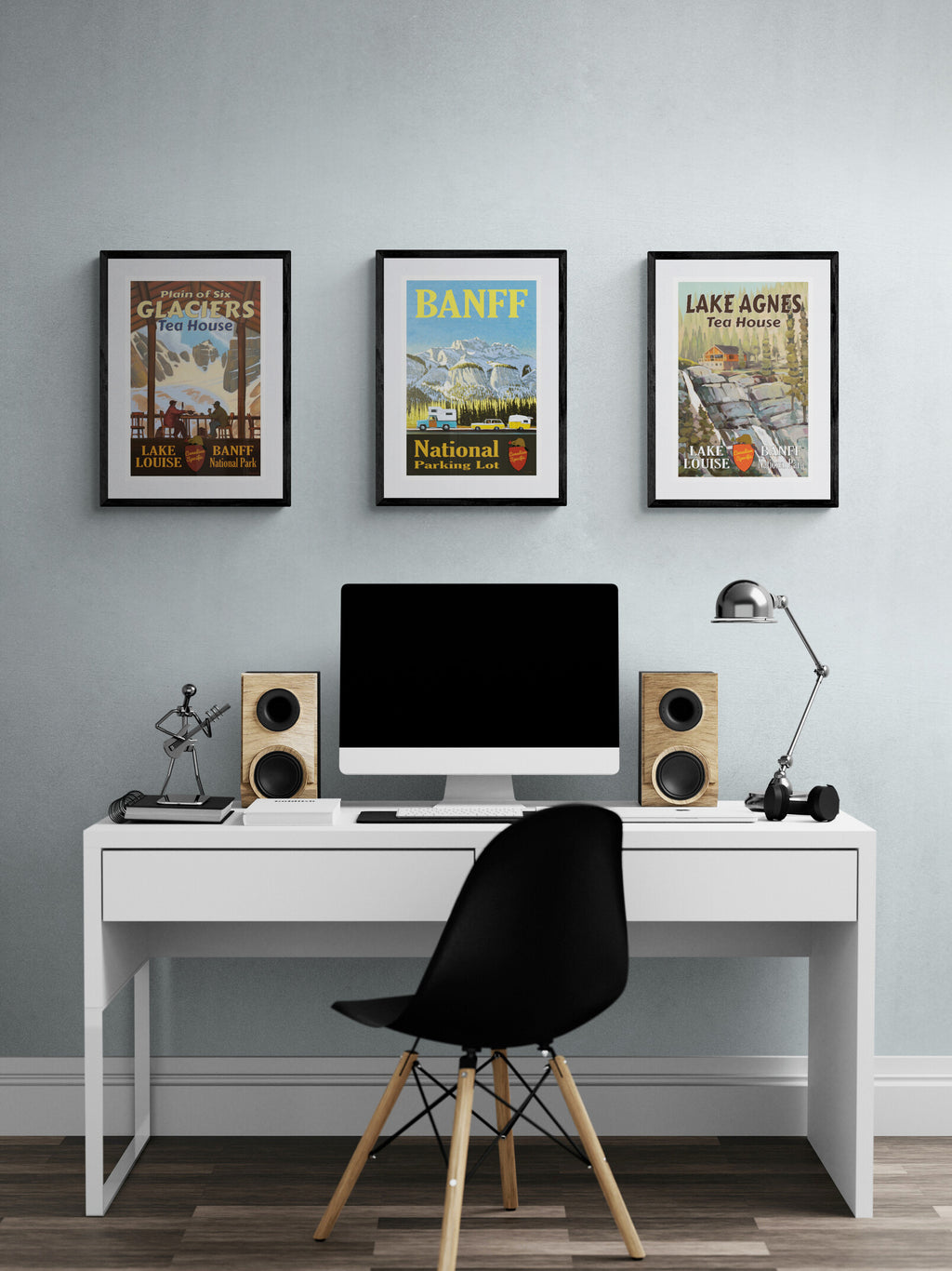 Lake Agnes Tea House Waterfall Poster