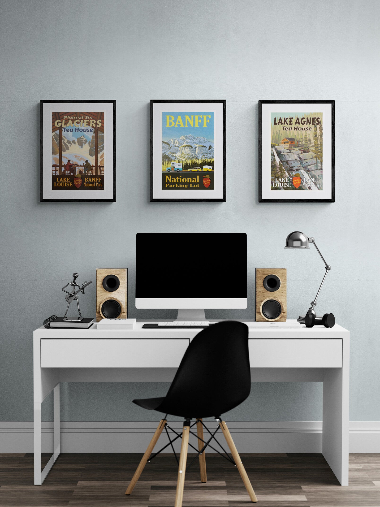 Lake Agnes Tea House Waterfall Poster