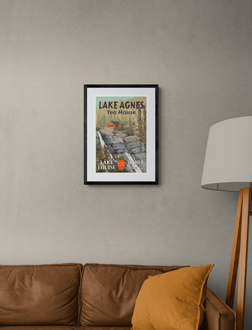 Lake Agnes Tea House Waterfall Poster