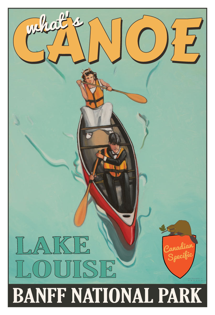 Canoe Lake Louise Poster