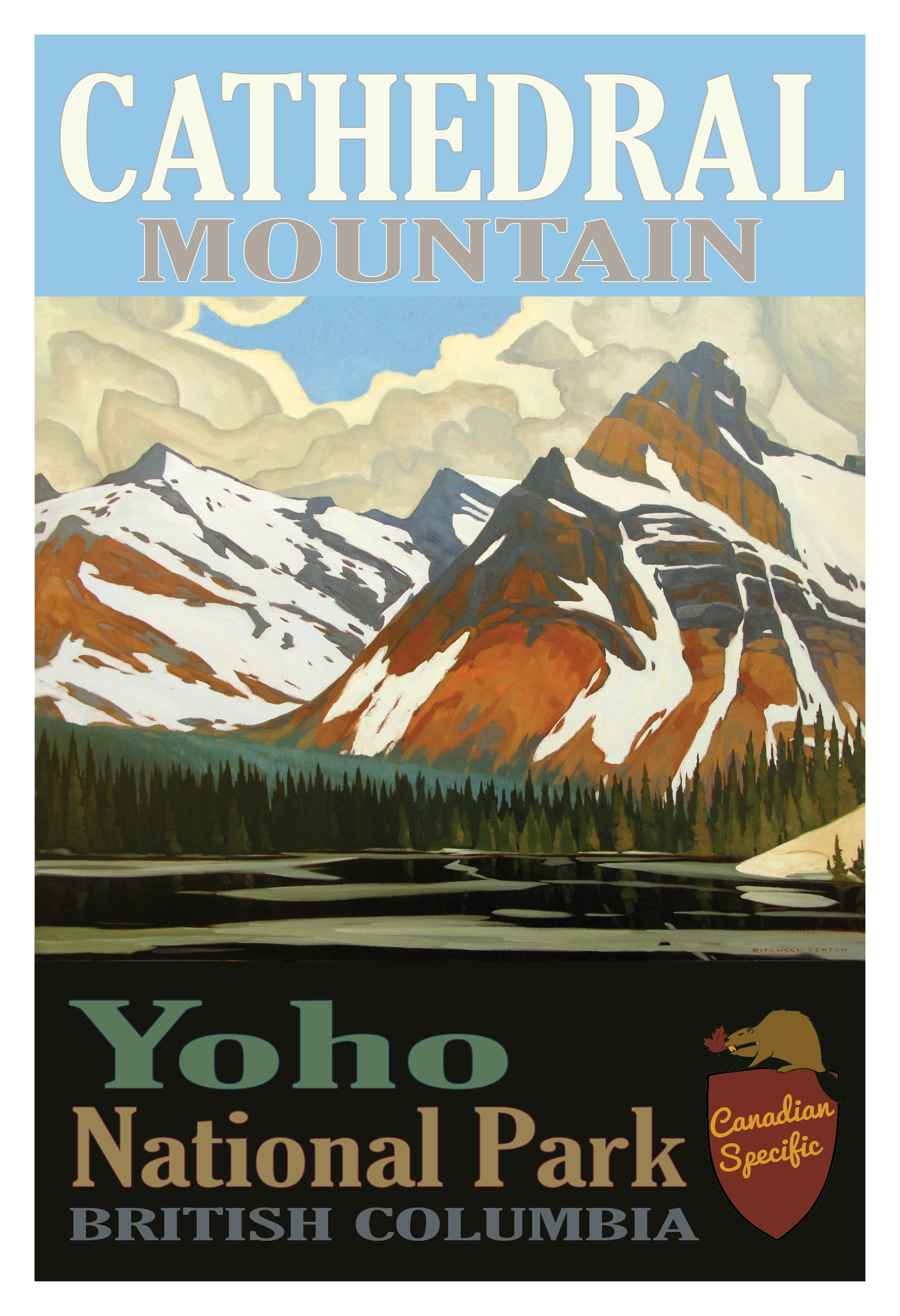 Cathedral Mountain  Yoho National Park Poster