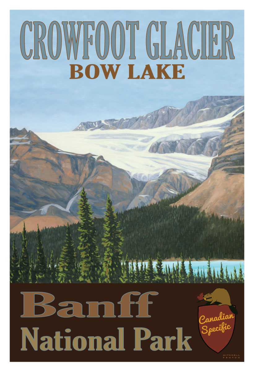 Crowfoot Glacier - Bow Lake Poster
